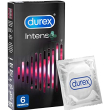 durex intense profilattici con rilievi nervature e gel stimolante (6 pz)