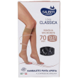 sauber calze autoreggenti 70 denari compressione media colore camel taglia media-larga per gambe leg