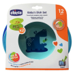 chicco piatto fondo e piano boy azzurro / verde + 12m
