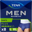 tena men - pants active fit 8 slip assorbenti taglia l/xl blu
