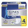 lines specialist men livello 2 assorbenti maschili, 14 pezzi
