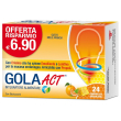 gola act ad azione emolliente e lenitiva contro il mal di gola gusto miele e arancia 24 compresse