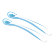 set 2 cucchiai termosensib blu