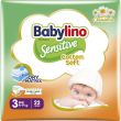 babylino sensitive cotton soft, pannolini taglia 3, midi (4-9kg), 22 u