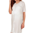 premamy camicia da notte apertura davanti mezza manica bianco