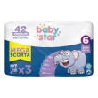 pannolini babystar megascorta taglia 6, 42 pannolini