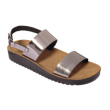 scarpa cynthia sandal mirror synthetic w pewter tomaia in similpelle a specchio+stampata fodera in f