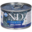 farmina n&d dog ocean sea trota & salmone adult mini 140 g mangime