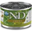 n&d prime adult mini cinghiale e mela - alimento completo per cani adulti 140 gr