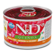 farmina n&d quinoa cane skin & coat mini adult aringa cocco 140gr (lattina)