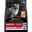 purina proplan medium puppy sensitive skin con salmone - alimento completo per cani 3 kg