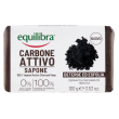 equilibra carbone attivo sapone 100% vegetale detergente esfoliante per viso e corpo 100 grammi