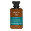 apivita - shampoo sebo-regolatore menta piperita/propoli 250ml - detergente per capelli grassi con m