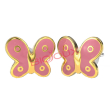 bjt710 orecchini pink butterfly gold plated