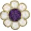 bjt714 orecchini violet flower gold plated
