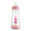 chicco biberon perfect 5 2 m flusso medio in silicone girl 240 ml
