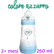 mam easy start biberon anti coliche flusso medio 2+ mesi colore azzurro (260 ml)