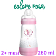 mam easy start biberon anti coliche flusso medio 2+ mesi colore rosa (260 ml)
