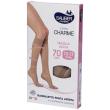 sauber gambaletto open toe 70 denari maglia liscia neutro beige taglia