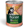 monge dog grain free um salmone con zucca e zucchine 400gr bwild