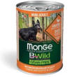 monge dog grain free um mini anatra con zucca e zucchine 400gr bwild