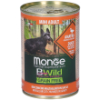 monge bwild grain free dog mini adult anatra con zucca e zucchine 400g