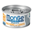 monge monoprotein sfilaccetti tacchino con carote, 80 g