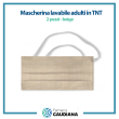 mascherina lavabile adulti in tnt colore beige 2 pezzi