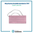 mascherina lavabile bambini in tnt colore pois rosa 2 pezzi