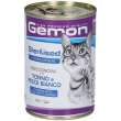 monge gemon bocconcini con tonno e pesce bianco per gatti adulti 415 g