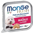 monge dog fresh maiale 100gr pate e bocconcini vaschetta