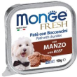 monge dog fresh manzo 100gr manzo pate e bocconcini vaschetta