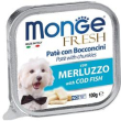 monge dog fresh merluzzo 100gr pate e bocconcini vaschetta