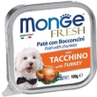 monge dog fresh tacchino 100gr pate e bocconcini vaschetta