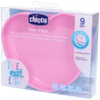 chicco piatto cuore silicone con ventosa rosa, 1 pezzo, piatto per bambini, adatto a partire da 9 me