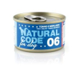 natural code dog 16 tonno e merluzzo 90gr in acqua di cottura 1816
