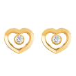biojoux heart solitaire orecchini in acciaio chirurgico