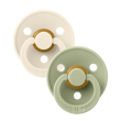 bibs - ciuccio colour rotondo lattice avorio/salvia 0-6 m taglia 1 confezione 2 pezzi