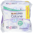 lines cotone, assorbenti ultra con ali, 10 + 2 pezzi – 100% cotone per comfort e protezione