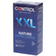 control nature xxl, profilattici extra large, 12 pezzi, lattice naturale, lubrificazione standard, c