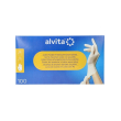 alvita - 100 guanti in lattice senza polvere taglia large