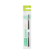 gum sonic daily - 2 testine di ricambio per spazzolino a batteria nere