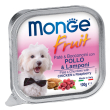 monge cane fruit pate' bocconcini pollo lamponi 100gr (vaschetta)