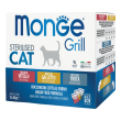 monge grill sterilised cat bocconcini cotti al forno mix vitello galletto trota, 12 x 85 g