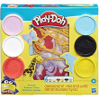 play-doh forme animali assortiti - set con 6 vasetti di pasta modellabile e formine per bambini
