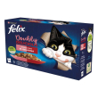 nestle' purina felix gatto doubly delicious jelly selezioni manzo/tacchino/salmone/trota 12x85gr (bu