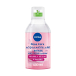 nivea rose care acqua micellare bifase 400 ml, detergente viso e occhi struccante lenitivo