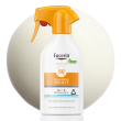 eucerin sensitive protect kids trigger spray spf 50+ 250 ml, crema solare 50+ bambini con filtri uv,