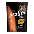 prolife gatto dualfresh adult manzo pollo 85gr (bustina)