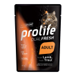 prolife gatto dualfresh adult agnello trota 85gr (bustina)